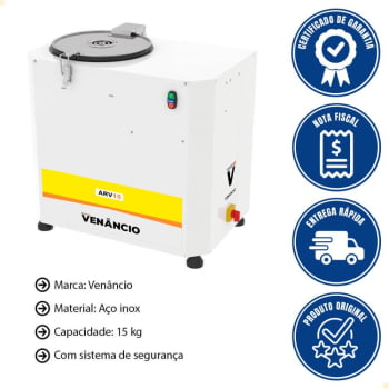 Amassadeira Rápida Venâncio 15kg com Selo de Segurança Inmetro 220V ARSV15NR220 16856