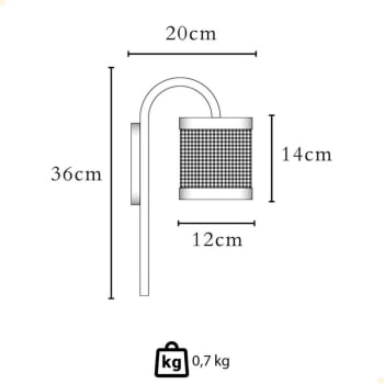 Arandela Muller Straw Curve G9 Led 1 Lâmpada 2511NA