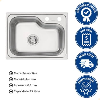 Cuba de Embutir Tramontina Morgana Compact 48 FX Undermount em Aço Inox 93815192