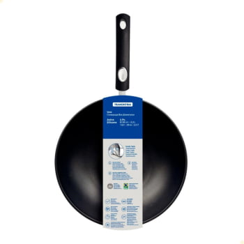 Panela Wok Tramontina Astro Silicone em Aço Inox com Fundo Triplo Antiaderente 28 cm 3,3 L 62138288