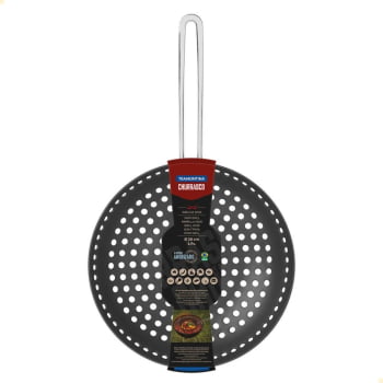 Grelha Wok Furada Tramontina Churrasco em Alumínio Anodizado com Cabo 26 cm 20847026