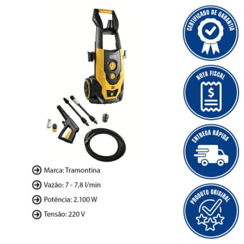 Lavadora De Alta Pressão Tramontina Master 2100W Mangueira 5m Jato Regulável 2100Psi 220V 42554022