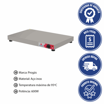 Mesa Aquecida Progás PRMAQ-7 Em Aço Inox 70 cm 127V P44580