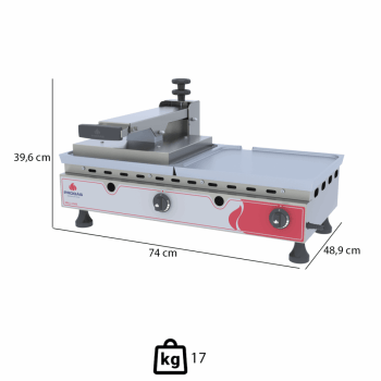 Sanduicheira Grill Progás PRA-700 G a Gás Em Alumínio Com Prensa 70 cm P43535