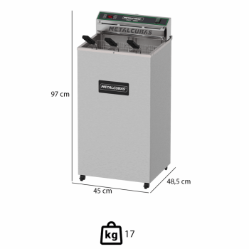 Fritador Industrial Elétrico Metalcubas FOE 18 P Zona Fria de Óleo 18L 220V COD MTC0080[25448]