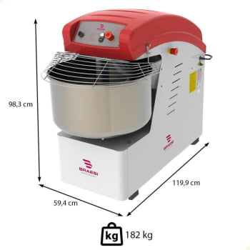 Amassadeira Espiral Braesi 40 Kg 3cv Monofásico 220v Aes-40/1 Style B18408 