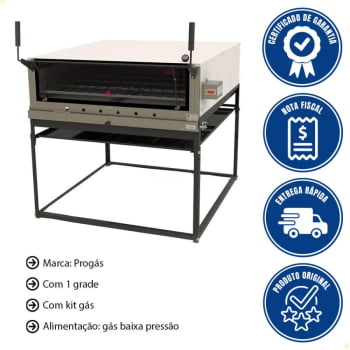 Forno Refratário Industrial Progás AT G2 PRP-1500 Inox Kit Gás Baixa Pressão P45138