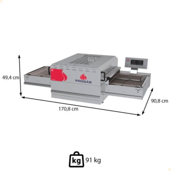 Forno Esteira Industrial Pizza Progás PRFE-500 Elétrico Trifásico 380V P45605