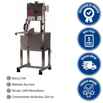 Serra Fita CAF SFO 2.20 Em Aço Inox 220V Monofásico Nr12 S220232315