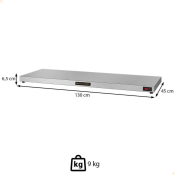 Mesa Quente Pista Aquecida Aço Inox Metalcubas Temperatura Regulável 120x45cm PAM 1300 220V