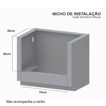 Fogão Venax Picasso Line 5 Bocas de Embutir Preto Fosco a Gás Em Vidro Temperado Bivolt 30260