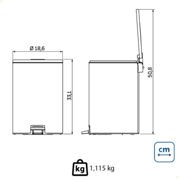 Lixeira Inox Tramontina Com pedal Loop 5L Fechamento Softclose 94547/005