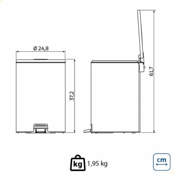 Lixeira Inox Tramontina Com pedal Loop 12L Fechamento Softclose 94547/012
