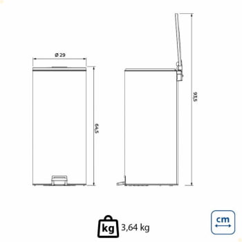 Lixeira Inox Tramontina Com pedal Loop 30L Fechamento Softclose 94547/030
