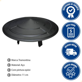 Chapeu Chines Para Chamine 110Mm Preto 7930