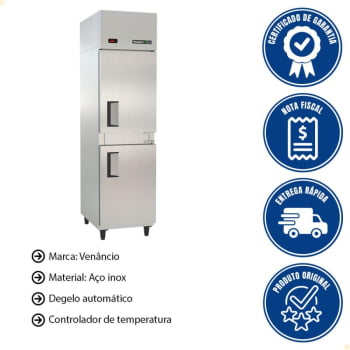 Refrigerador Vertical Venancio em Aço Inox 2 Portas 220V 335 Litros VRV2P 22296