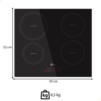 Cooktop De Indução Fischer 4 Bocas Vitrocerâmica Com Touch Screen 220V 89825