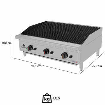 Chapa Char Broiler Progás Profissional PRO-90 CB A Gás Bancada 90cm P44601
