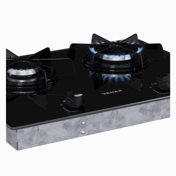 Cooktop Venax Linear Arena 2 Bocas Preto de Embutir a Gás Em Vidro Temperado Bivolt P26180