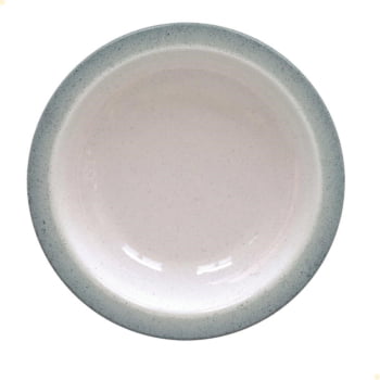 12 Pratos Fundo Tramontina Rústico Cinza em Porcelana Decorada 22 cm 96880005