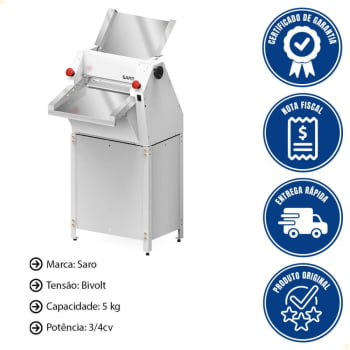 Cilindro Laminador Industrial Com Pedestal Saro 5Kg Bivolt CI39S