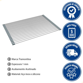 Escorredor de Louça Flexível Tramontina em Inox e Silicone 94532025