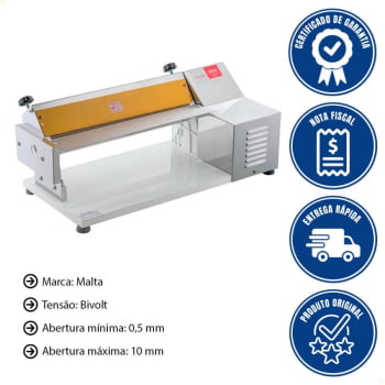 Cilindro Laminador Massas Elétrico Malta 40cm Em Aço Inox Bivolt 3107020