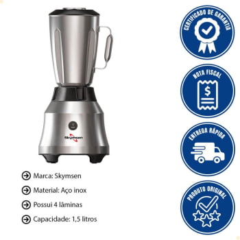 Liquidificador De Alta Rotação Skymsen LI1.5 Em Inox 1,5 Litros 127V