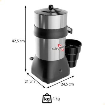 Extrator De Sucos Skymsen EX Em Aço Inox E Câmara Em Alumínio Bivolt