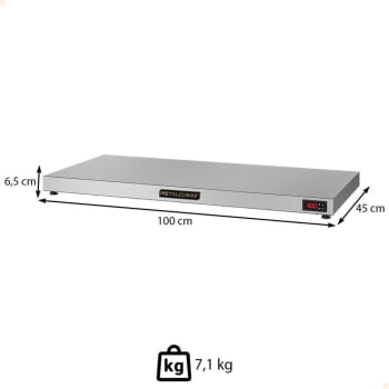 Mesa Quente Pista Aquecida Aço Inox Metalcubas Temperatura Regulável 100x45cm PAM 1000 127V