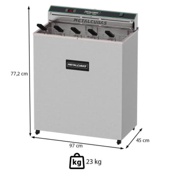 Fritador Industrial Metalcubas FOE30 P Zona Fria de Óleo Elétrico 220V 30 Litros 10000W