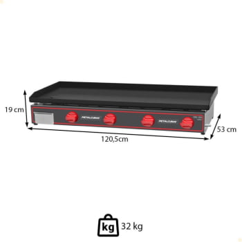 Chapa Bifeteira A Gás 120 cm Metalcubas Compact CBG 1200C
