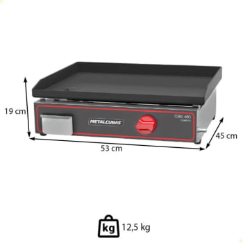 Chapa Bifeteira A Gás 45 cm Metalcubas Compact CBG 450C