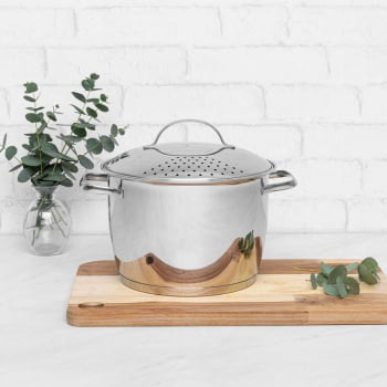 Espagueteira Tramontina Allegra Panela em Aço Inox com Fundo Triplo 20 cm 4,4 L 62667203