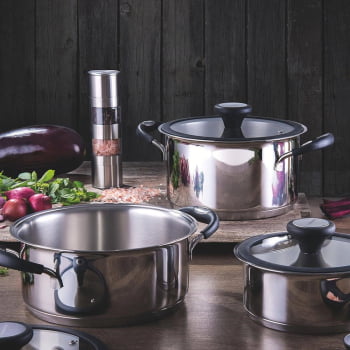 Moedor Tramontina de Sal e Pimenta Realce Duplo em Aço Inox 61655000