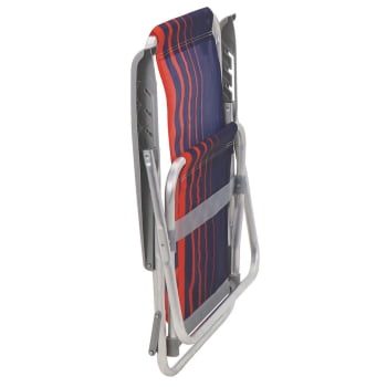 Kit 06 Cadeiras de Praia Reclinável Tramontina Bali Baixa Alumínio Assento Azul e Laranja 92900100