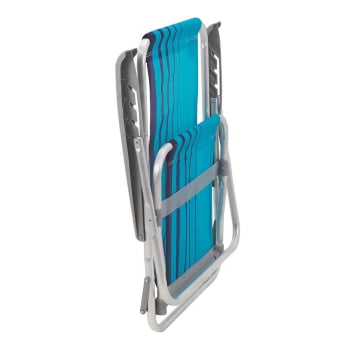 Kit 06 Cadeiras de Praia Reclinável Tramontina Bali Baixa em Alumínio com Assento Azul 92900102