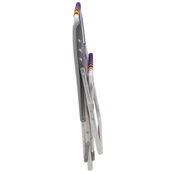 Kit 06 Cadeiras de Praia Reclin.Tramontina Bali Baixa em Alumínio c/ Assento Roxo e Amarelo 92900103