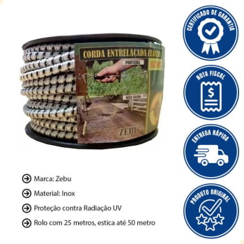 Fio Corda Zebu Eletroplástica Elástica 7,5 MM Rolo 25 Metros 25437