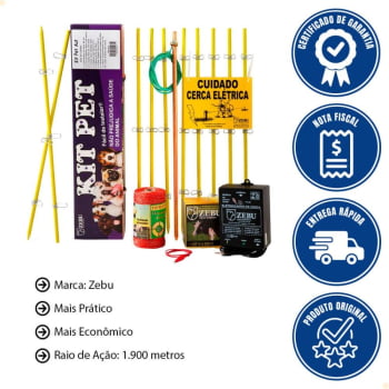 Kit Pet Cerca Eletrica 220V Zebu Automático 39390