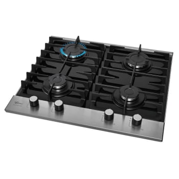 Cooktop A Gás Fischer Platinium Gll 4 Bocas Com Trempe De Ferro Fundido Mesa Vidro Bivolt 3380092121