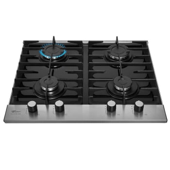 Cooktop A Gás Fischer Platinium Gll 4 Bocas Com Trempe De Ferro Fundido Mesa Vidro Bivolt 3380092121