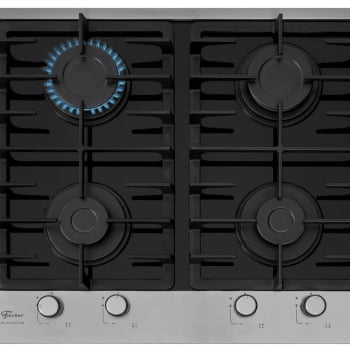 Cooktop A Gás Fischer Platinium Gll 4 Bocas Com Trempe De Ferro Fundido Mesa Vidro Bivolt 3380092121