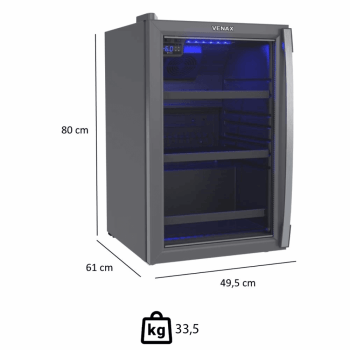 Cervejeira Venax Blue Light 100 Litros Porta Invertida Grafite 220V 29156