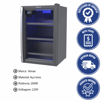 Cervejeira Venax Blue Light 100L Grafite 220V 29153