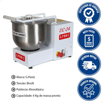 Desfiador de Carne G.Paniz DC-04 Epóxi Bivolt Monofásica 4 Kg