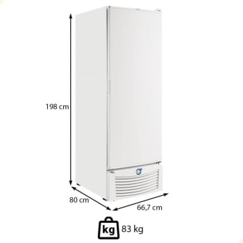Freezer Vertical Fricon Tripla Ação 569 Litros Estatico Branco Porta Cega VCET569 220V