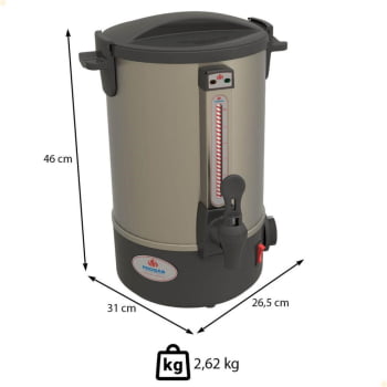 Cafeteira Elétrica Progás PRC-08 Em Aço Inox 8 Litros Automática 127V 