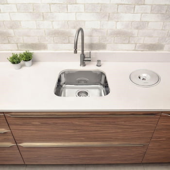 Cuba Tramontina Lavínia 40 BL Prime em Aço Inox Alto Brilho 40x34 cm com Válvula 94020202