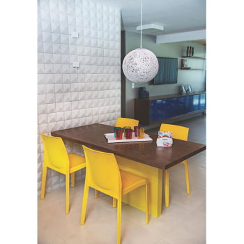 Conjunto 8 Cadeiras Tramontina Polipropileno Monobloco Alice Amarela 92037000